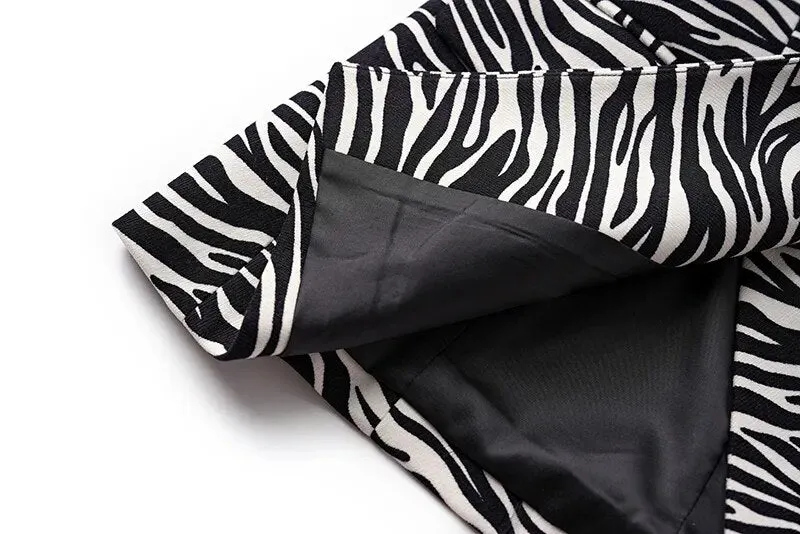 Pre Order:  Lion Head Buttons Zebra Blazer