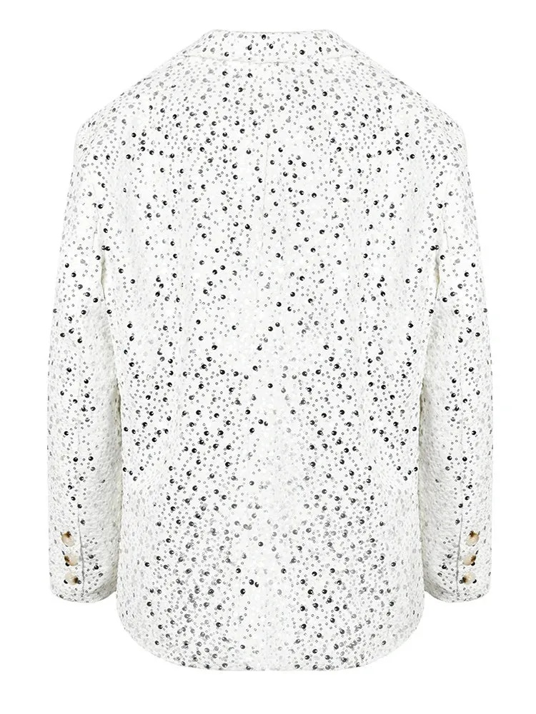 Pre Order:  Sequins Single Breasted Big Size Blazer