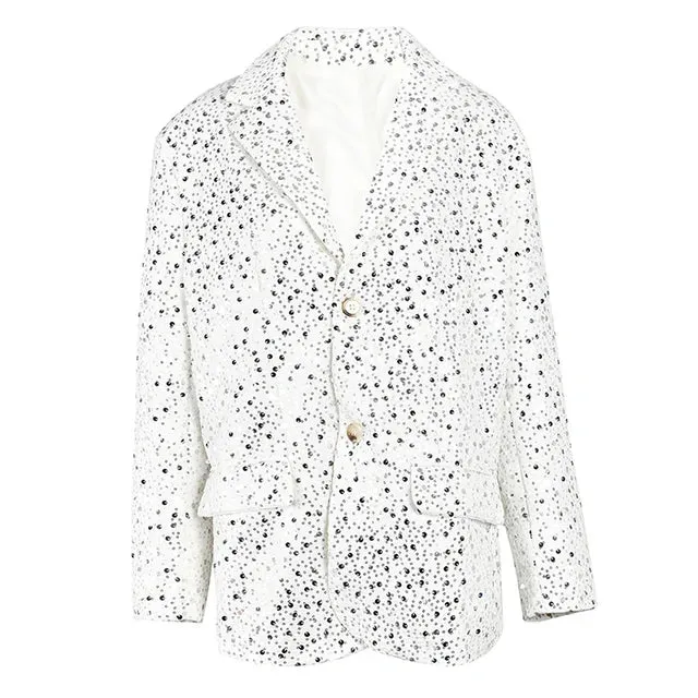 Pre Order:  Sequins Single Breasted Big Size Blazer