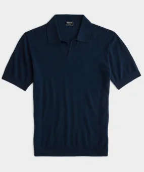 Premium Cashmere Montauk Polo in Navy