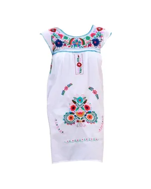 Puebla White Sleeveless Dress