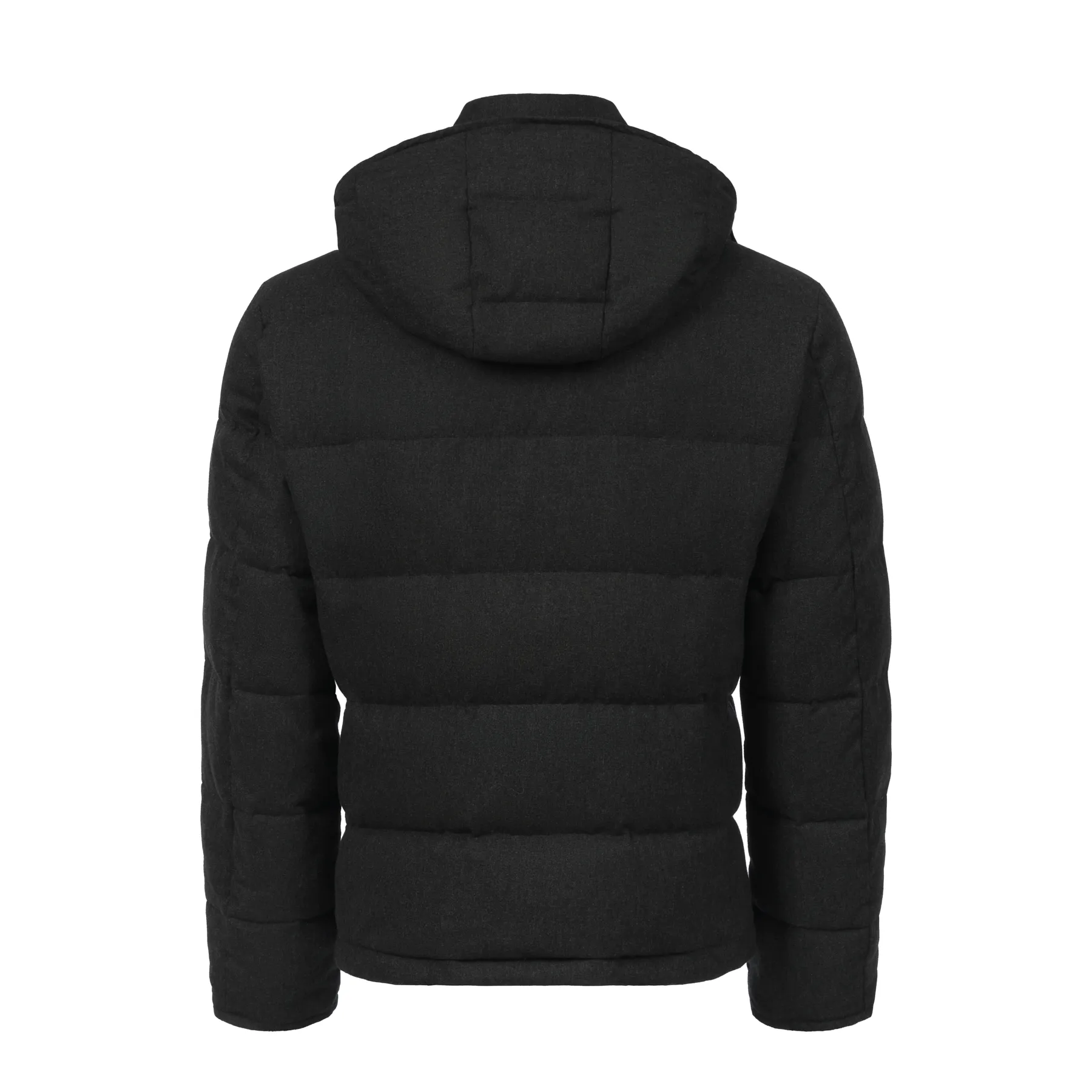 Quilted Shell Wool and Silk-Blend Hooded Down Jacket