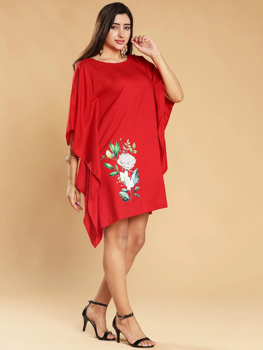 Red Rayon Kaftan - Red Dream