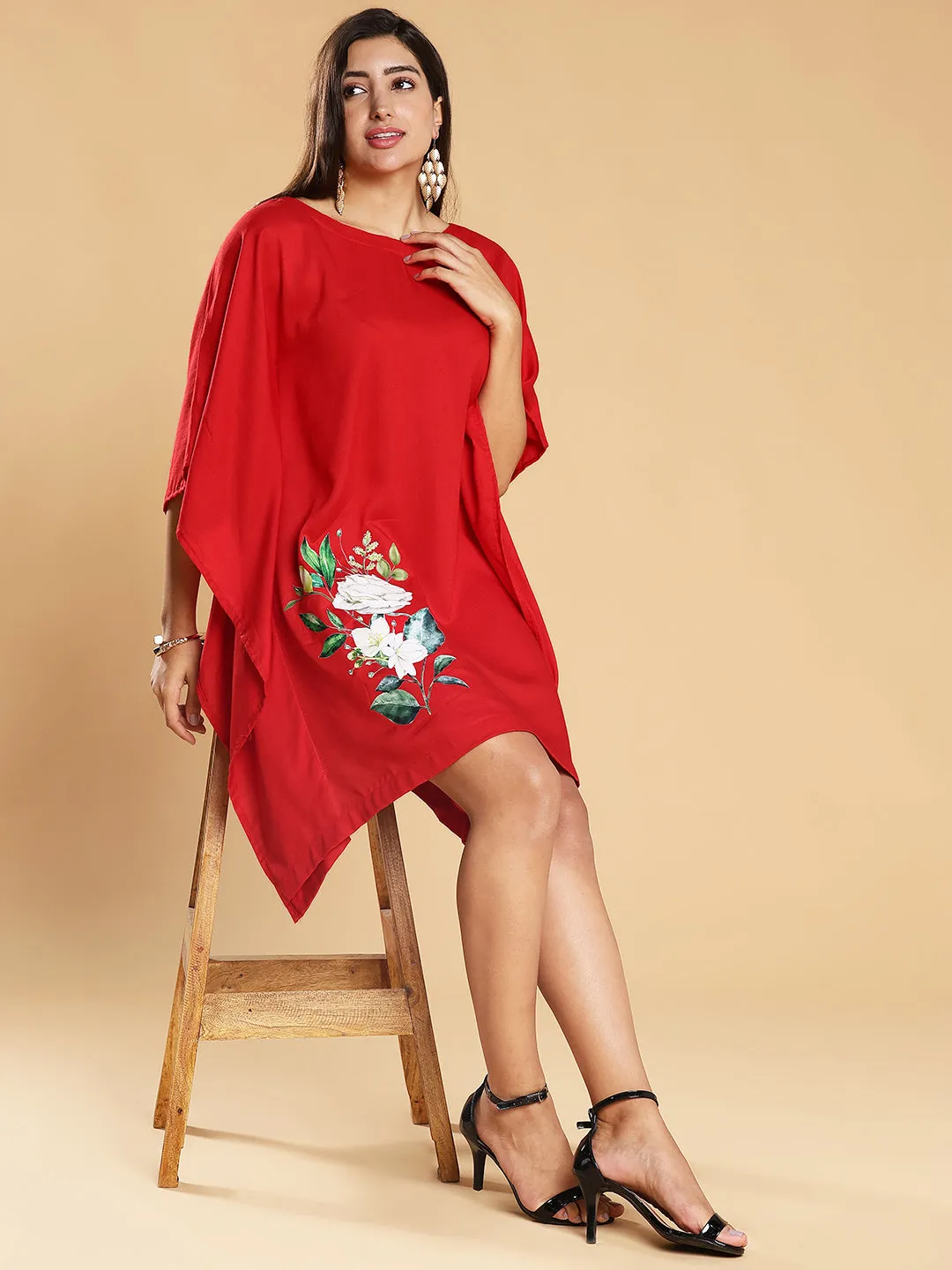 Red Rayon Kaftan - Red Dream