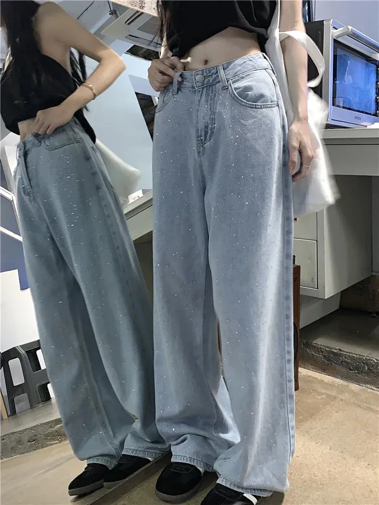 Retro Hot Diamond Straight Streetwear Jeans