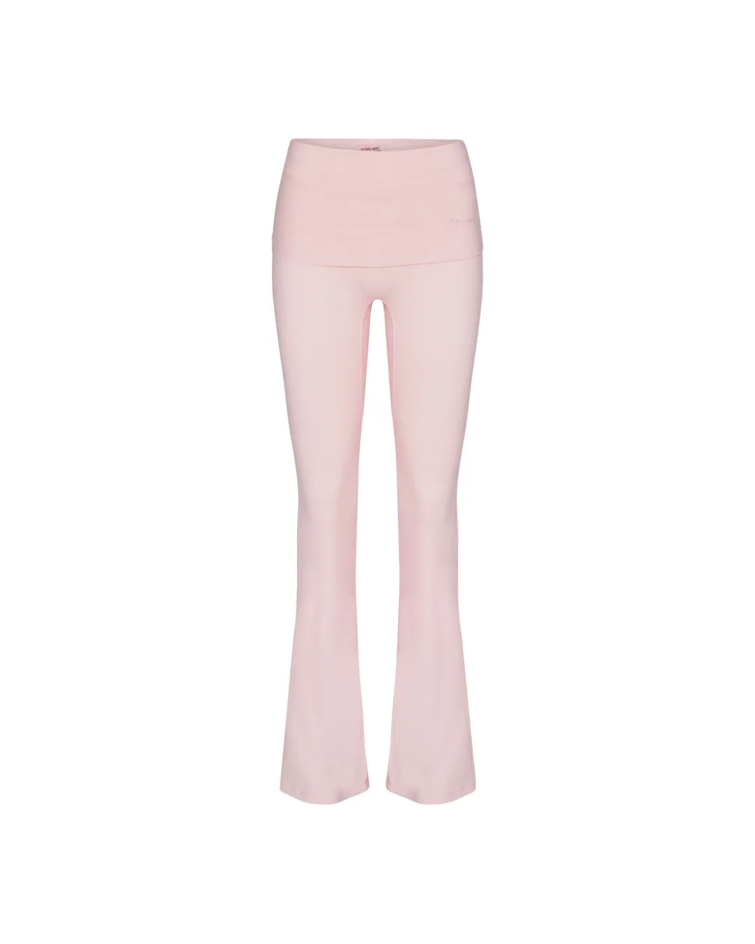 Rib Fold Over Pants - Soft Pink