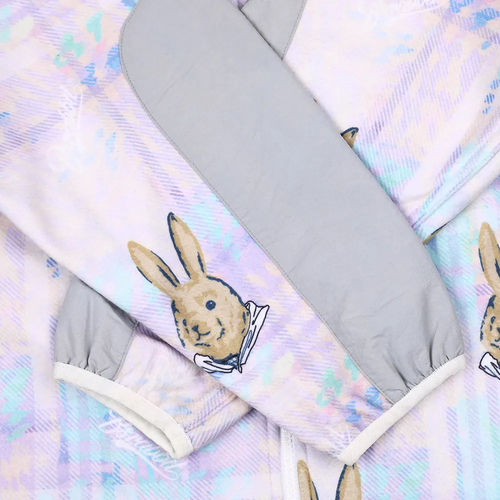 ROYAL FLEECE HOODED JACKET BEAR RABBIT PASTEL CHECK