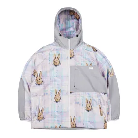 ROYAL FLEECE HOODED JACKET BEAR RABBIT PASTEL CHECK