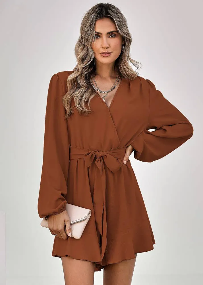 Rust Long Sleeve Romper