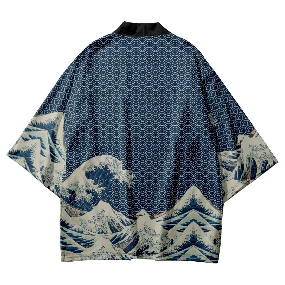 Seigaiha Great Wave Kimono Cardigan