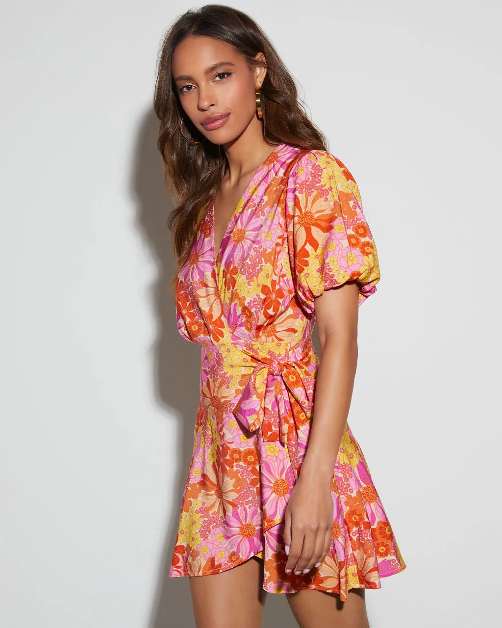 Sienna Floral Wrap Mini Dress