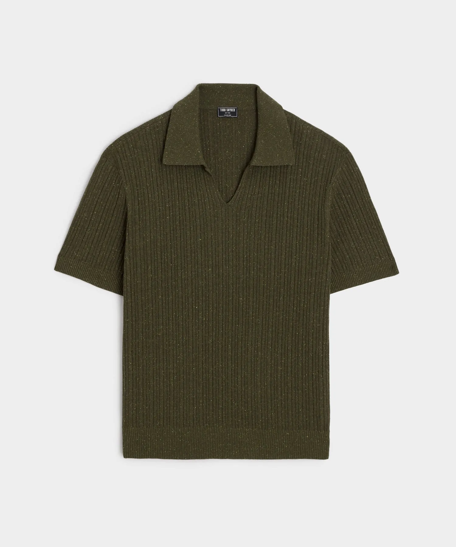 Silk Donegal Montauk Polo in Dark Moss