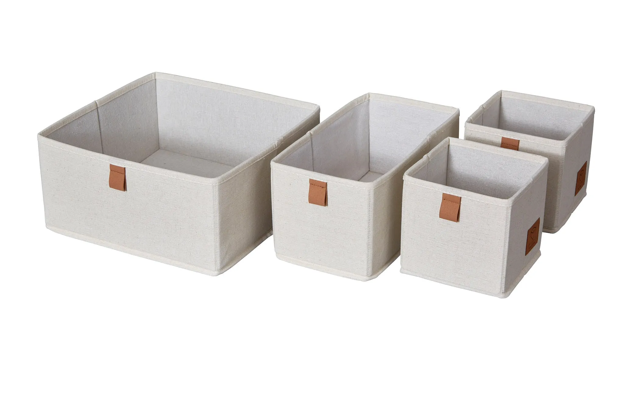 Storage Boxes - Set of 4 - Cream