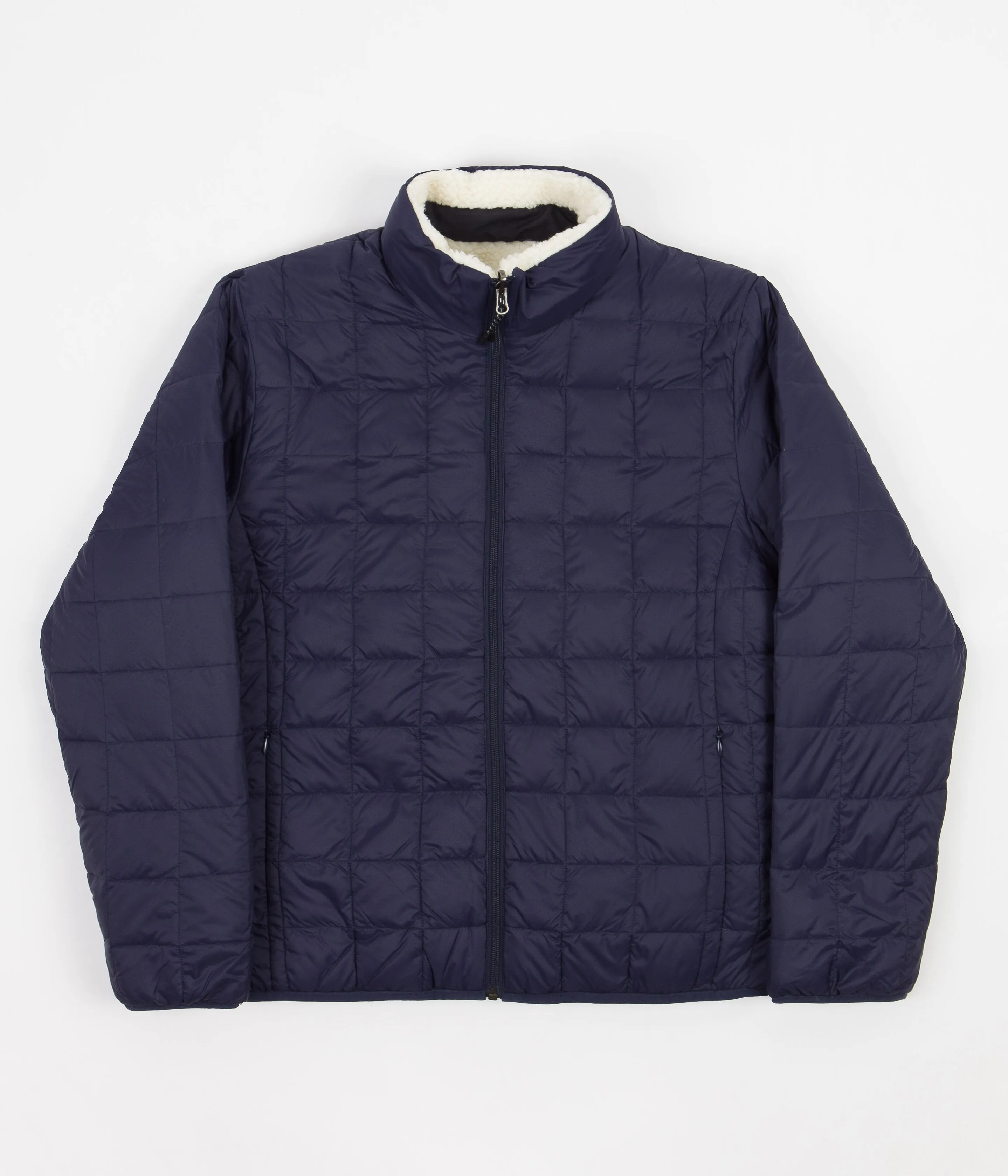 Taion Reversible Boa Fleece Down Jacket - Navy / Ivory