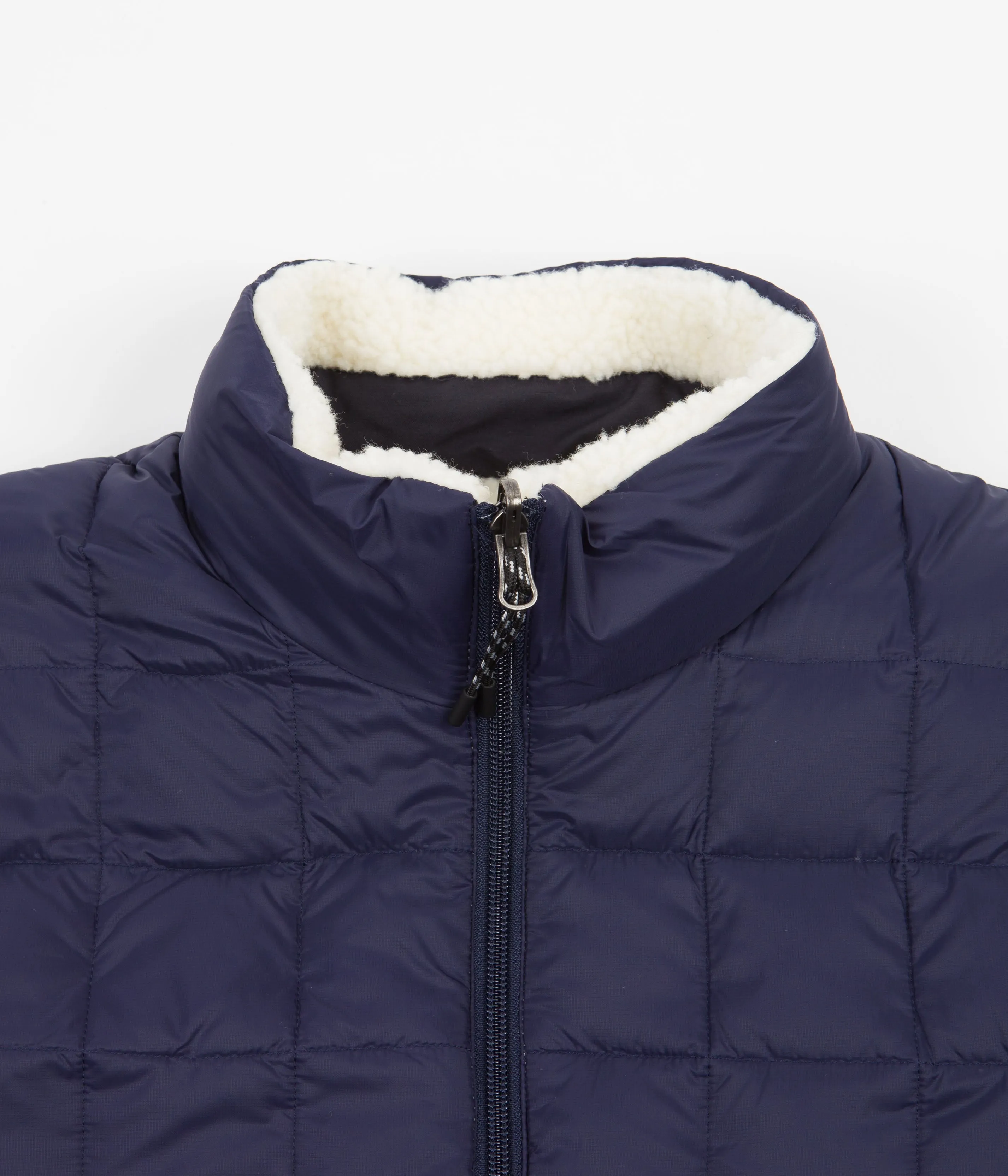 Taion Reversible Boa Fleece Down Jacket - Navy / Ivory