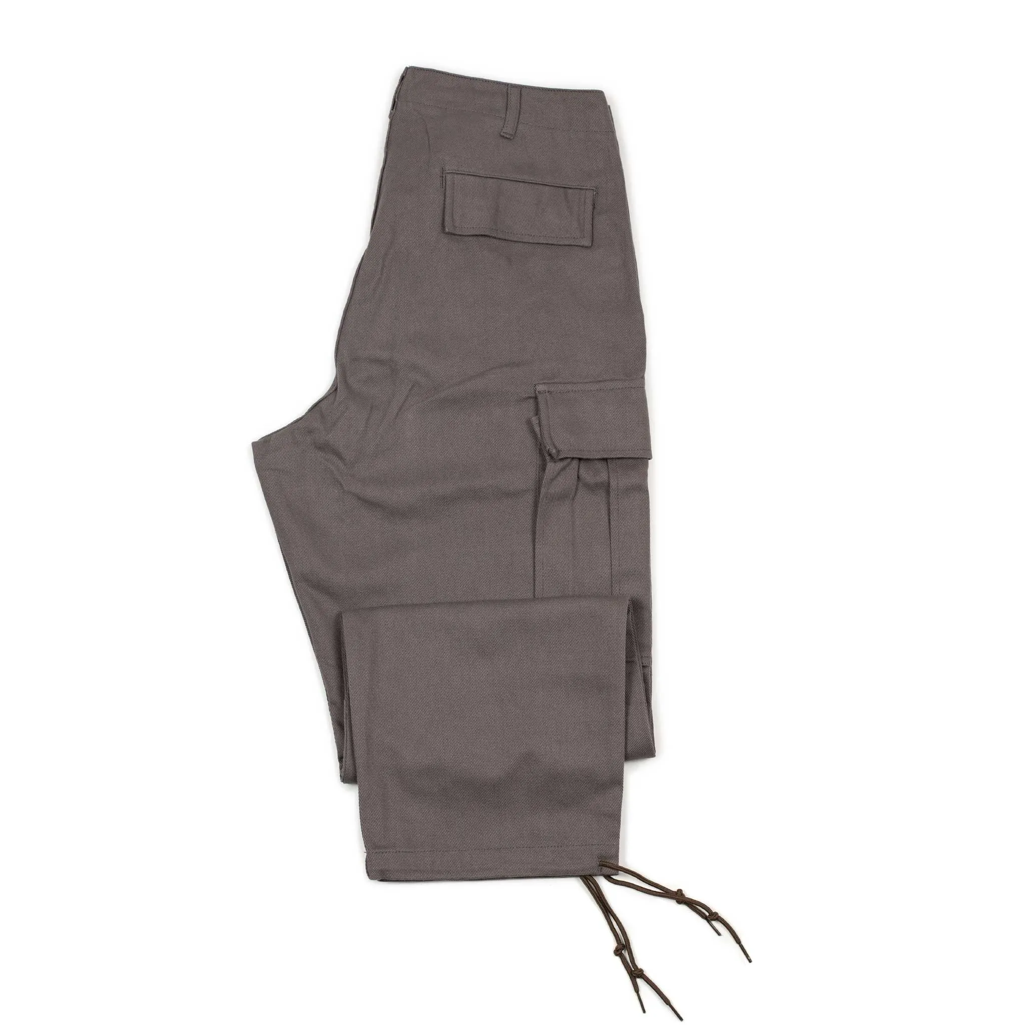 Tanker cargo trousers in faded brown cotton twill