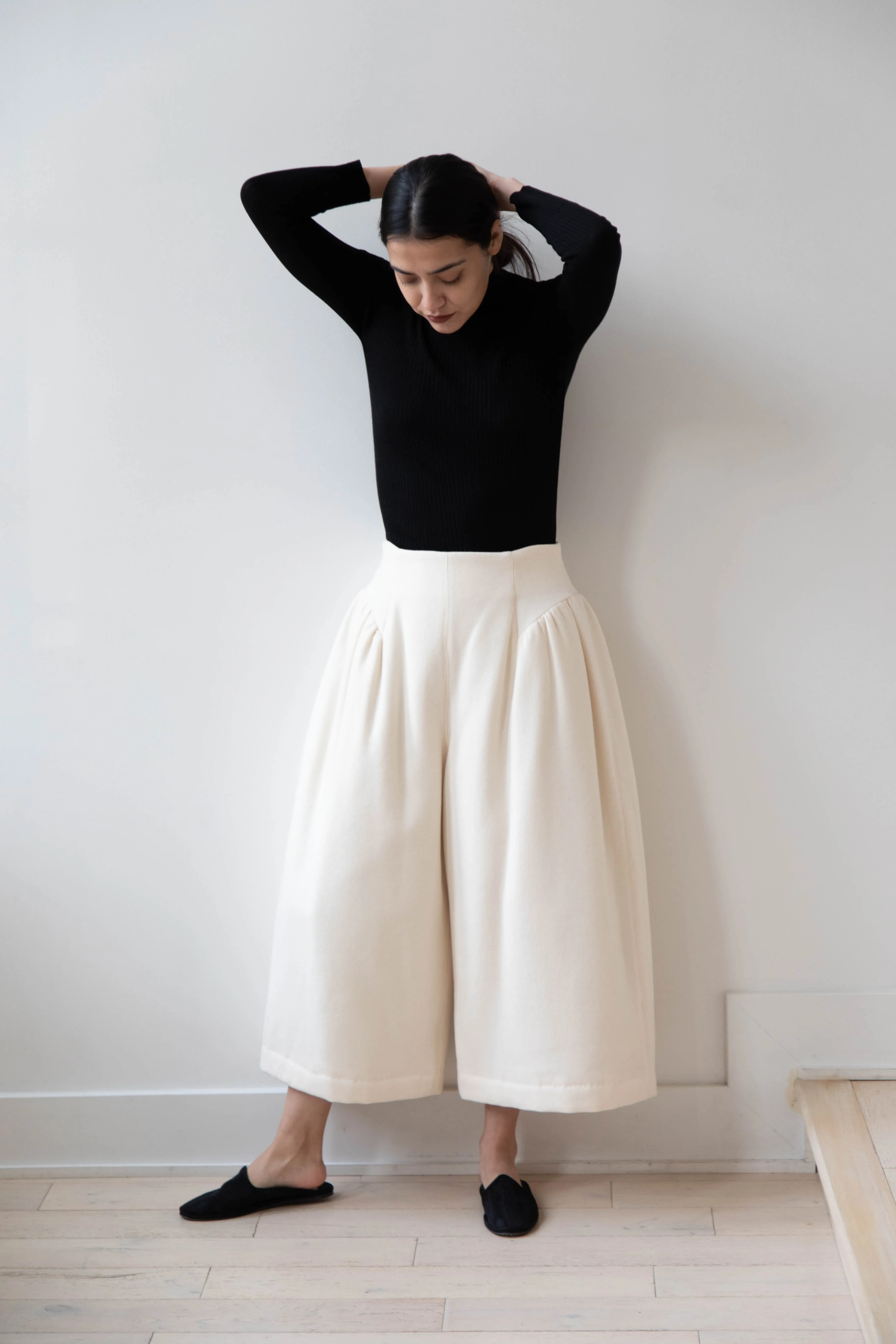 Tenne Handcrafted Modern | Wool Culottes in Ivory