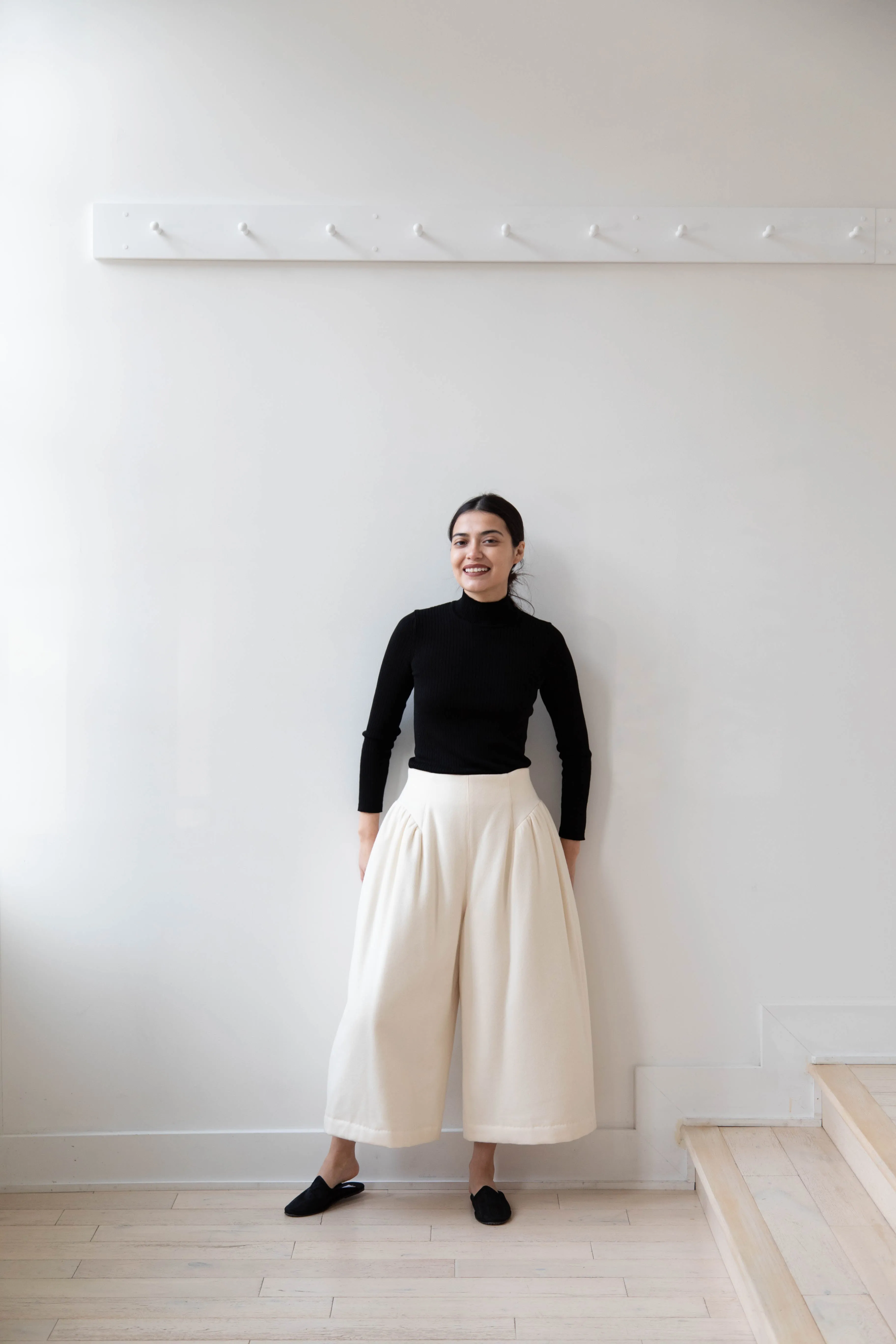 Tenne Handcrafted Modern | Wool Culottes in Ivory