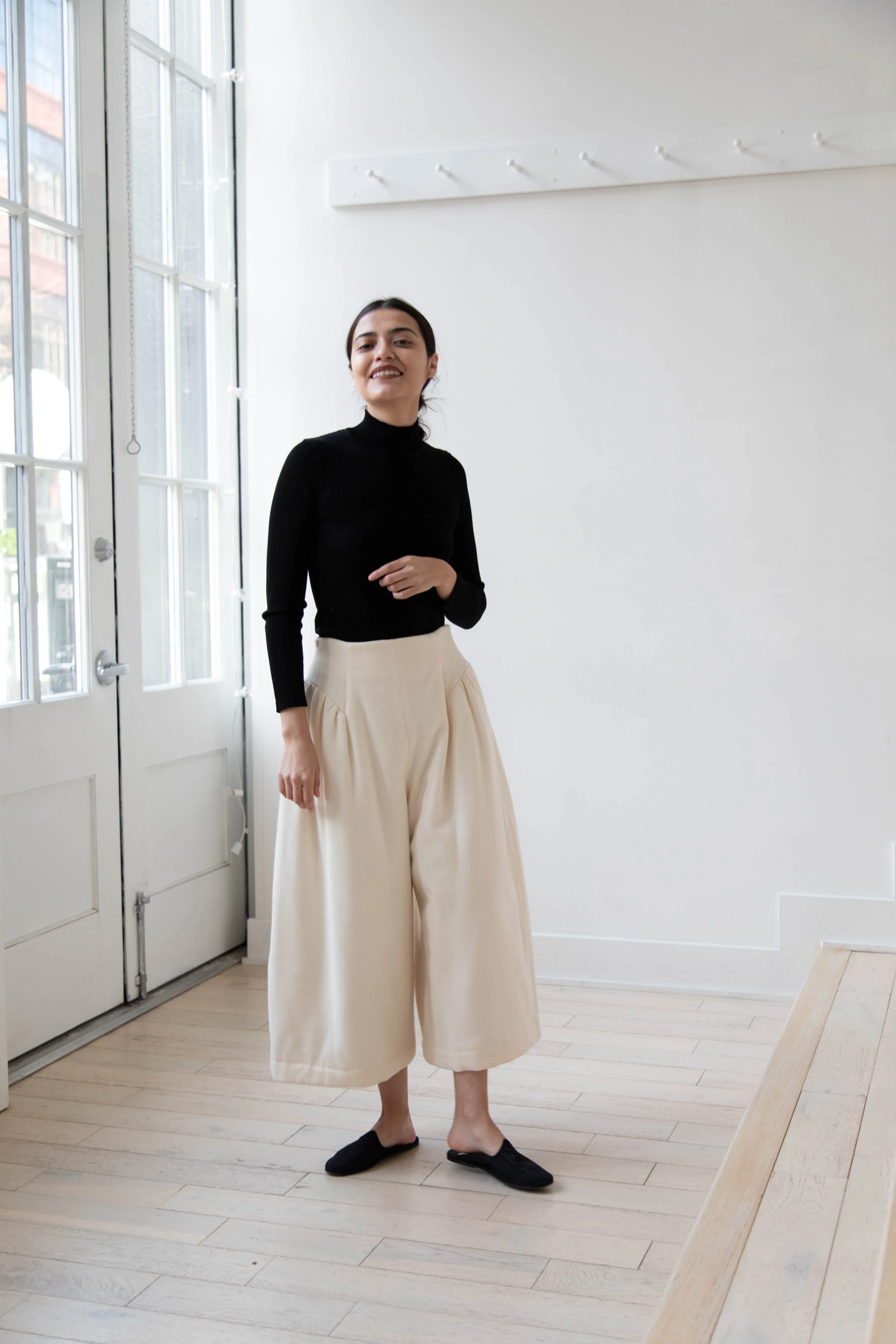 Tenne Handcrafted Modern | Wool Culottes in Ivory