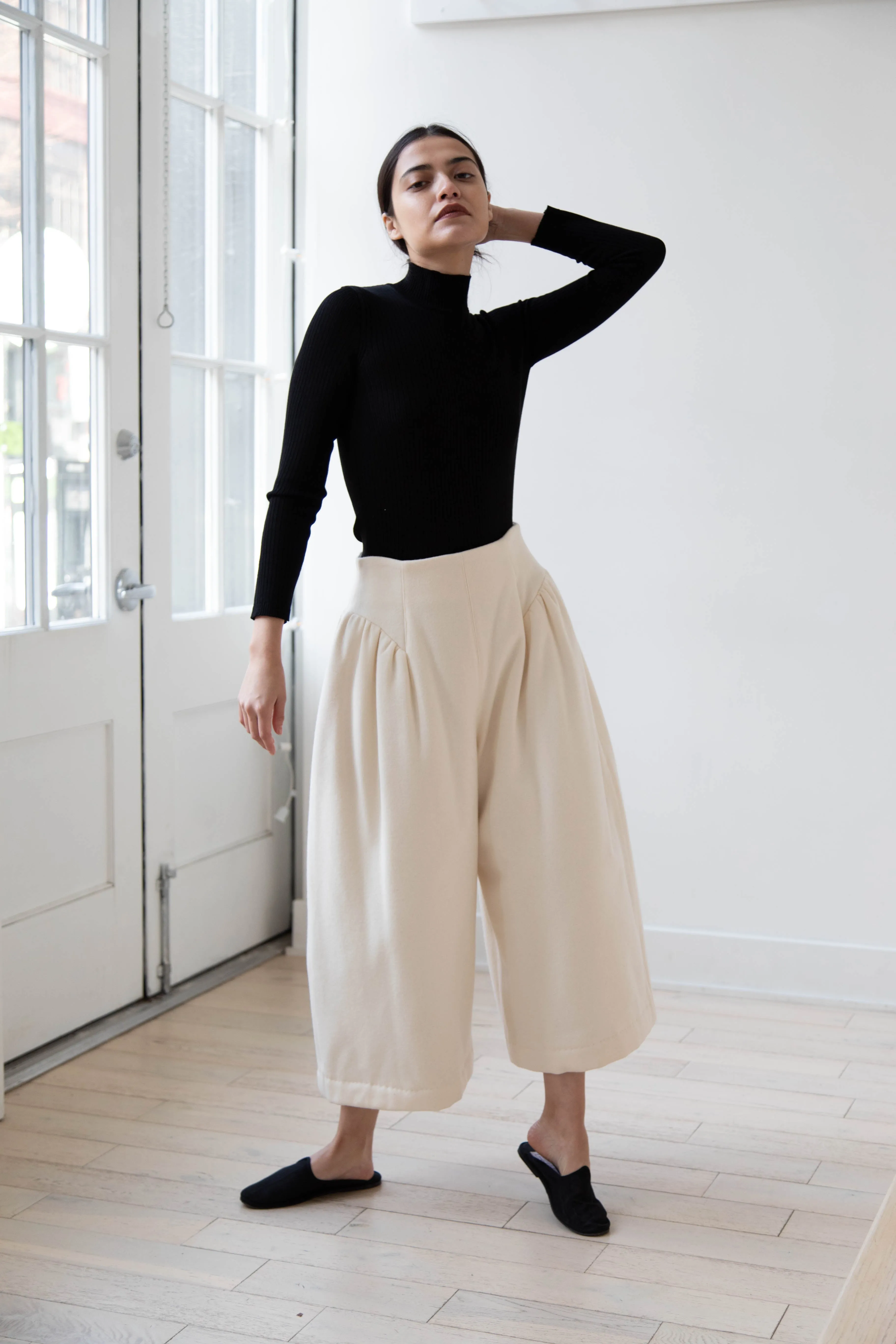 Tenne Handcrafted Modern | Wool Culottes in Ivory