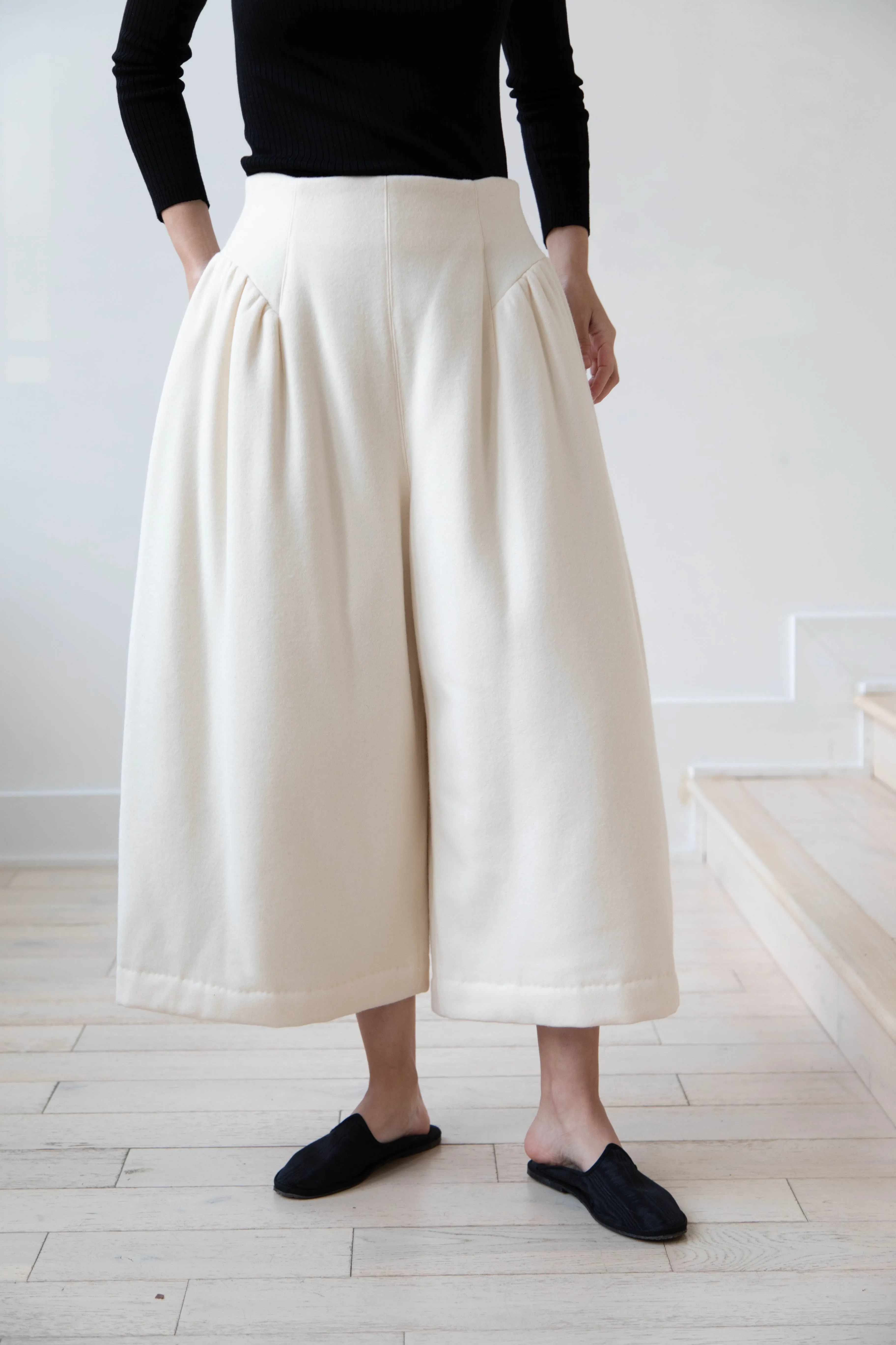 Tenne Handcrafted Modern | Wool Culottes in Ivory