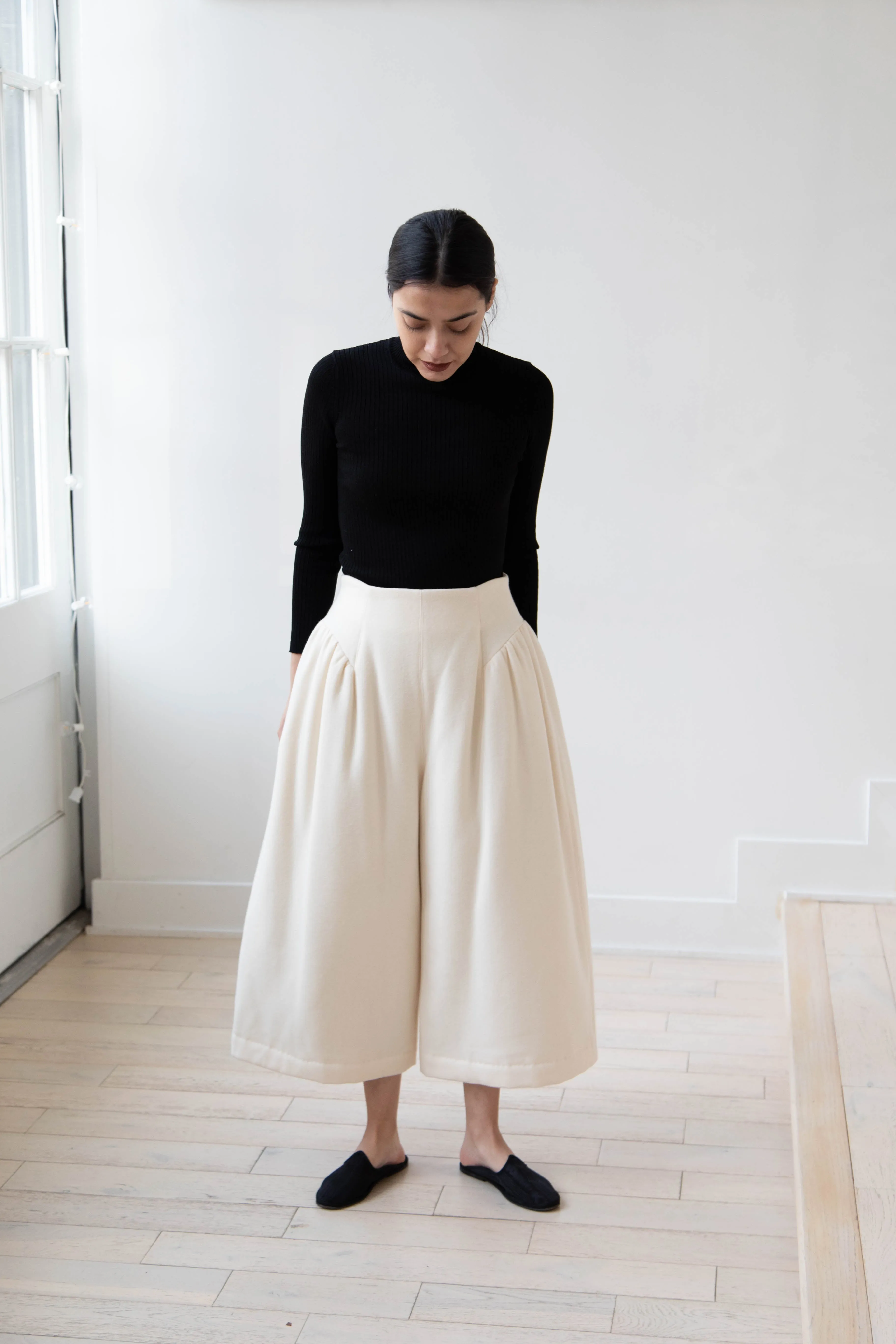 Tenne Handcrafted Modern | Wool Culottes in Ivory