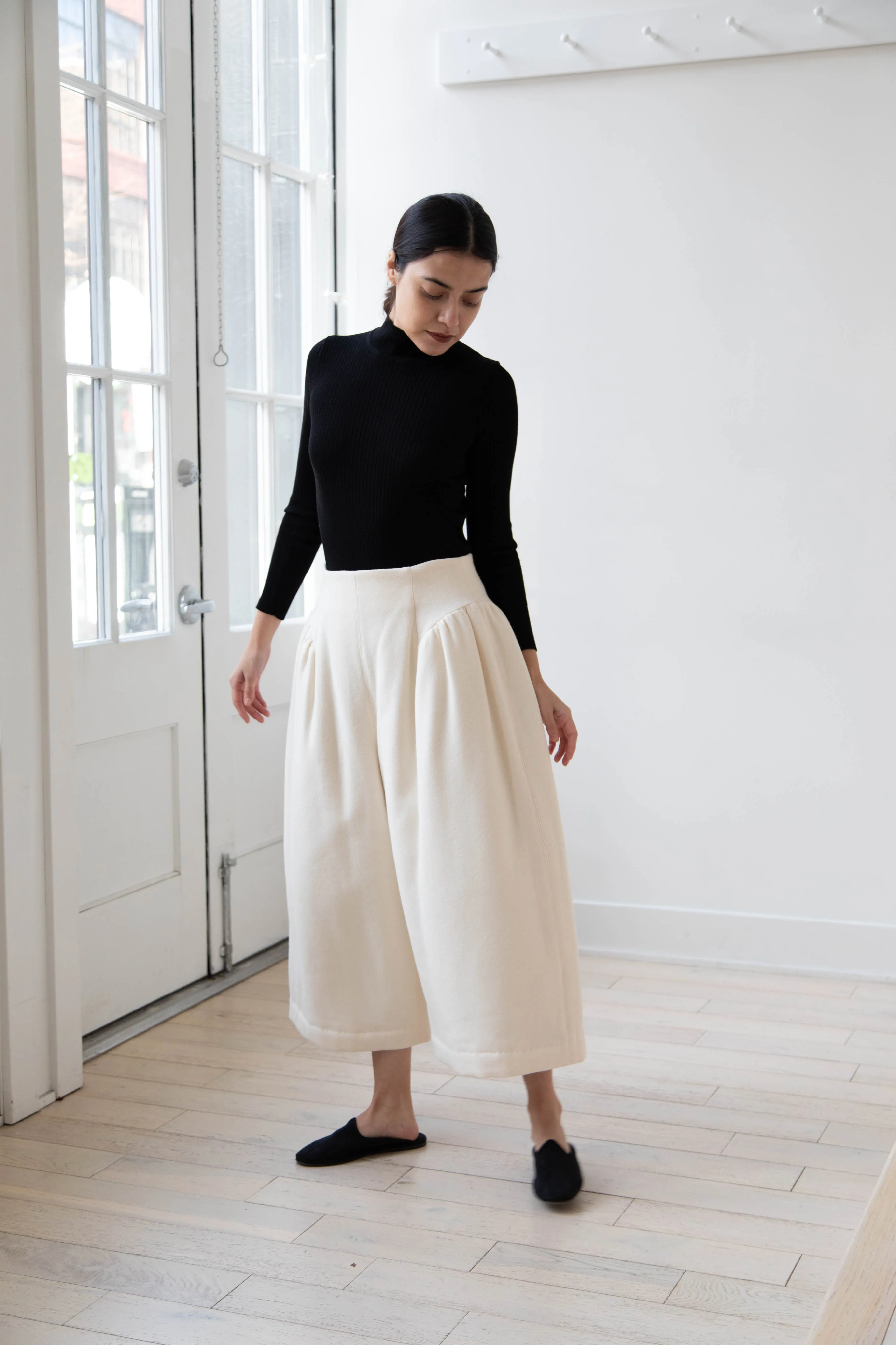 Tenne Handcrafted Modern | Wool Culottes in Ivory