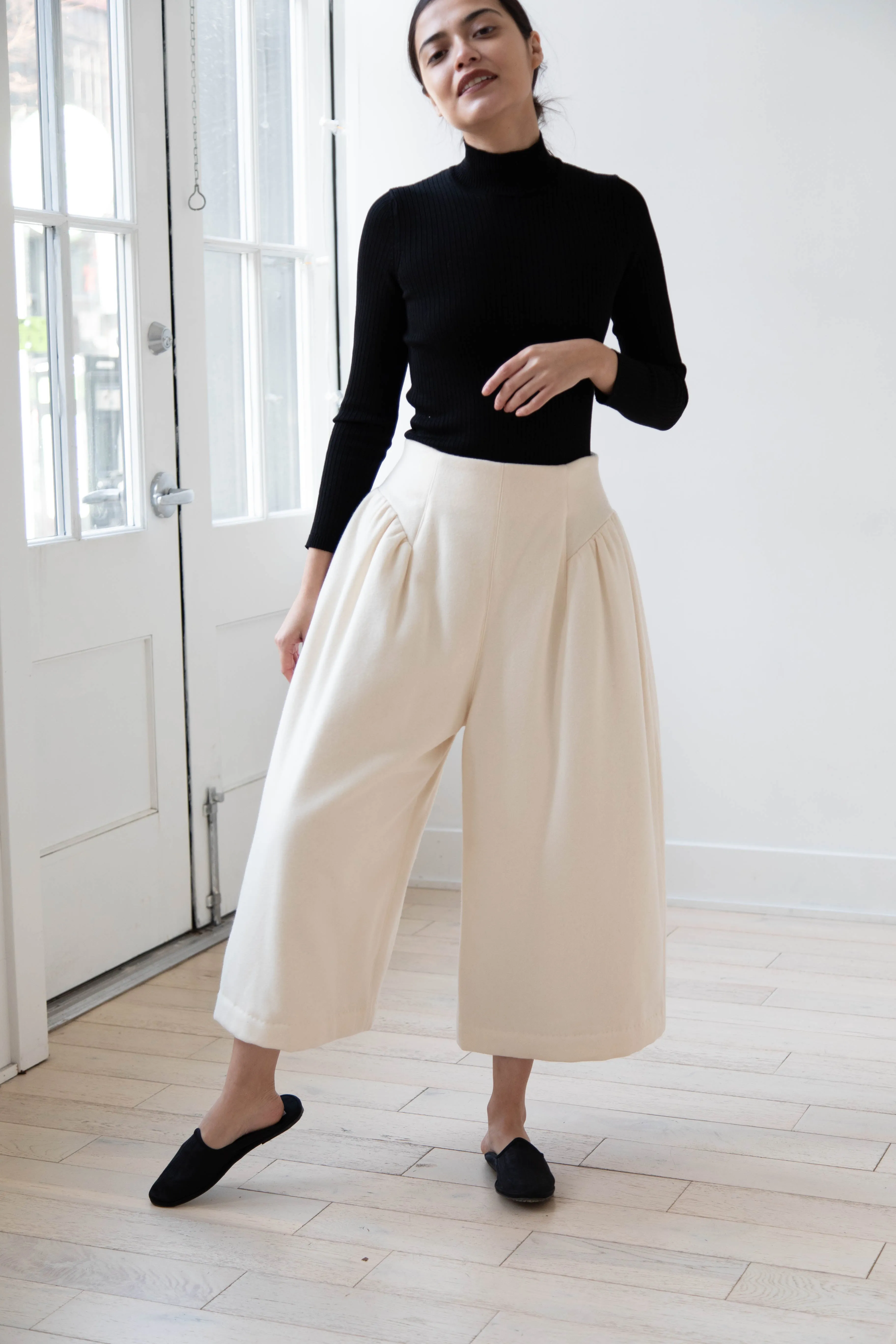 Tenne Handcrafted Modern | Wool Culottes in Ivory