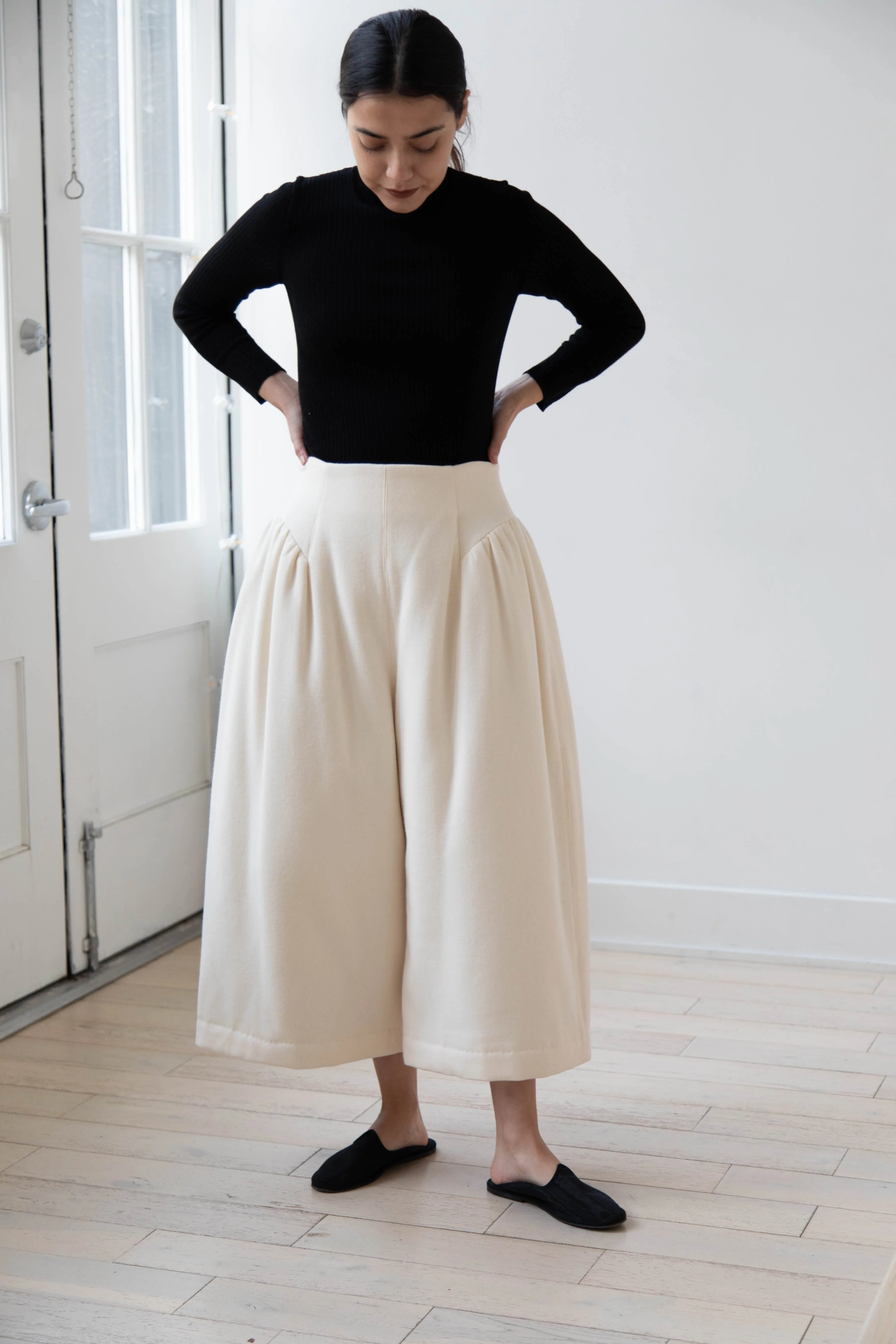 Tenne Handcrafted Modern | Wool Culottes in Ivory