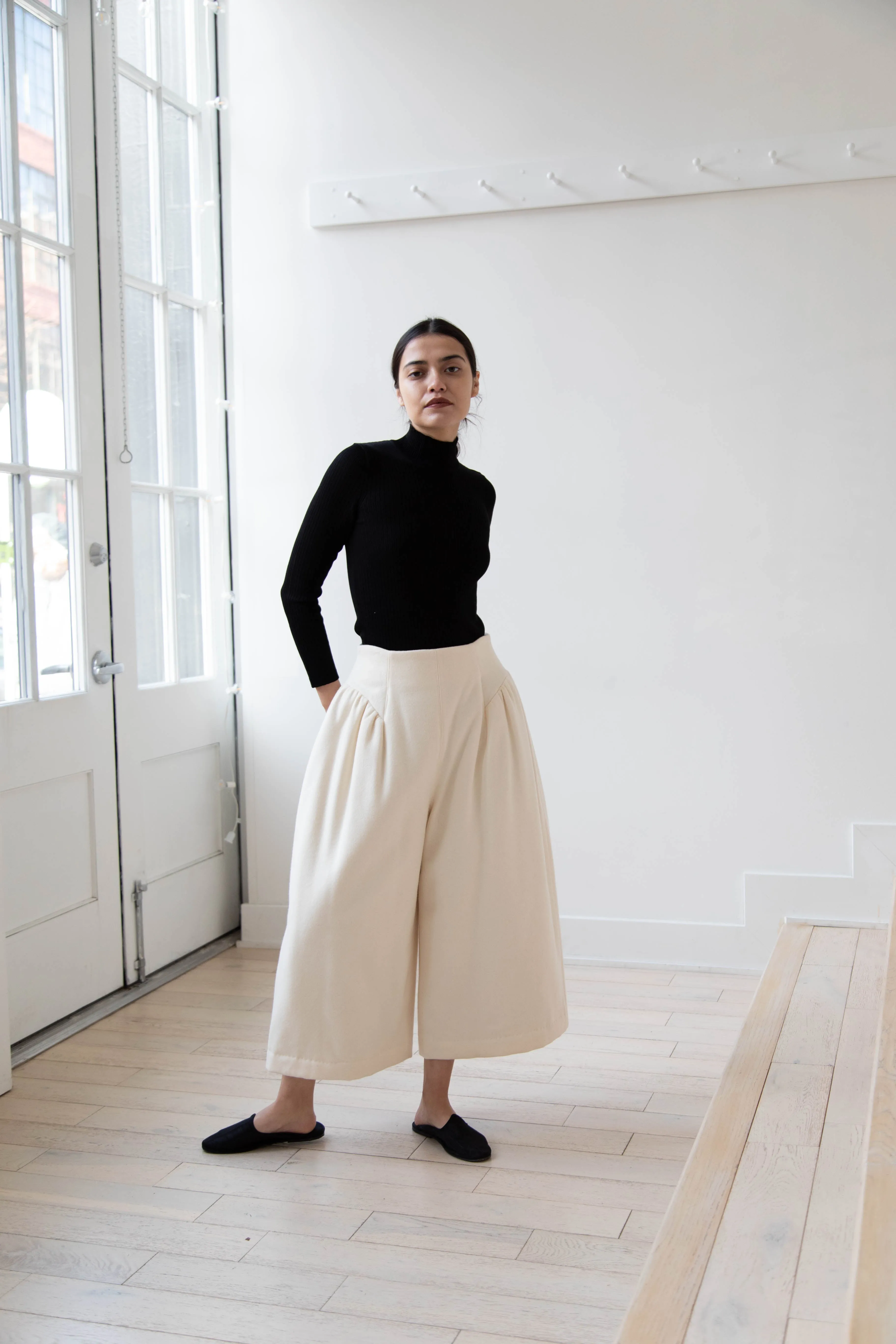 Tenne Handcrafted Modern | Wool Culottes in Ivory