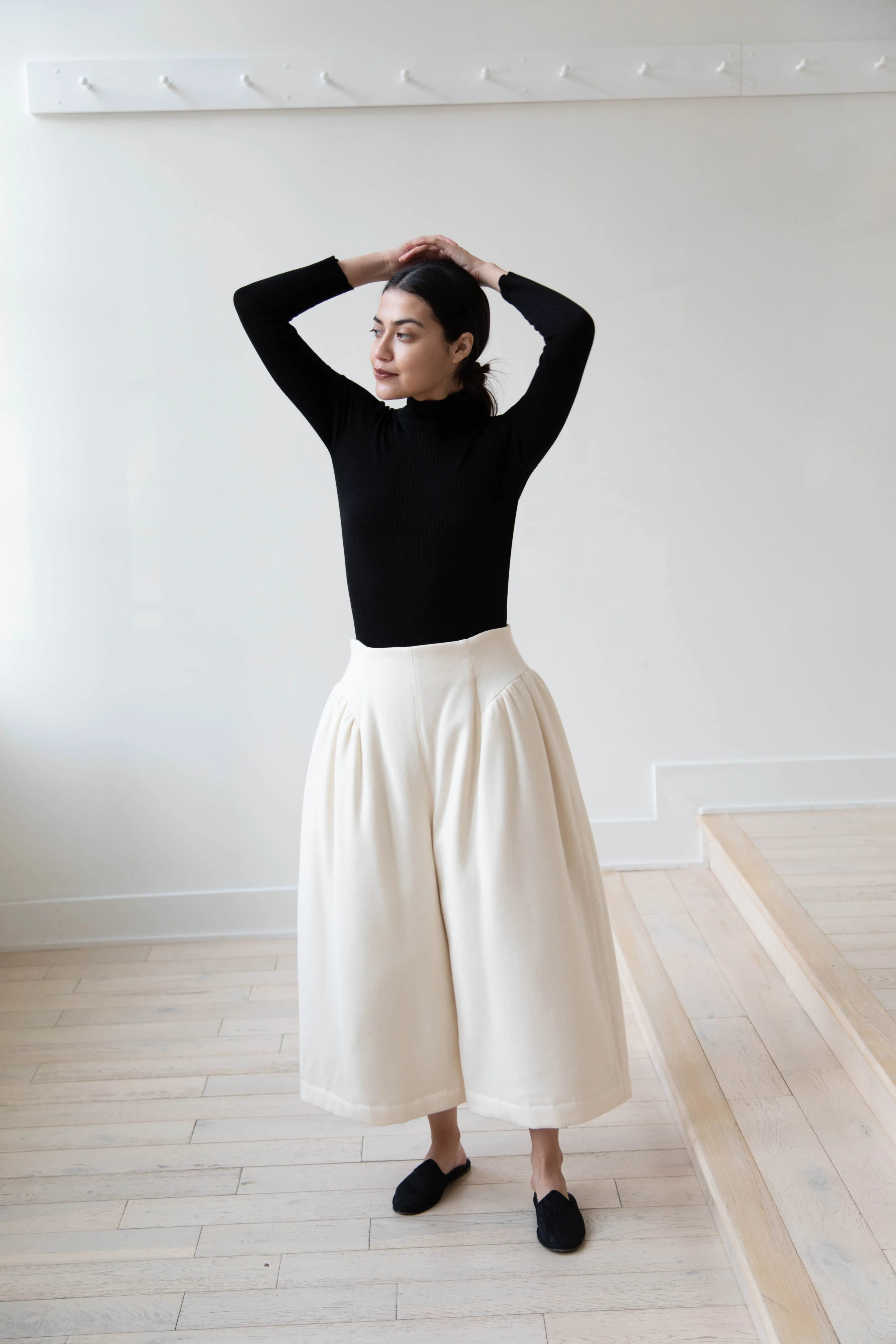 Tenne Handcrafted Modern | Wool Culottes in Ivory