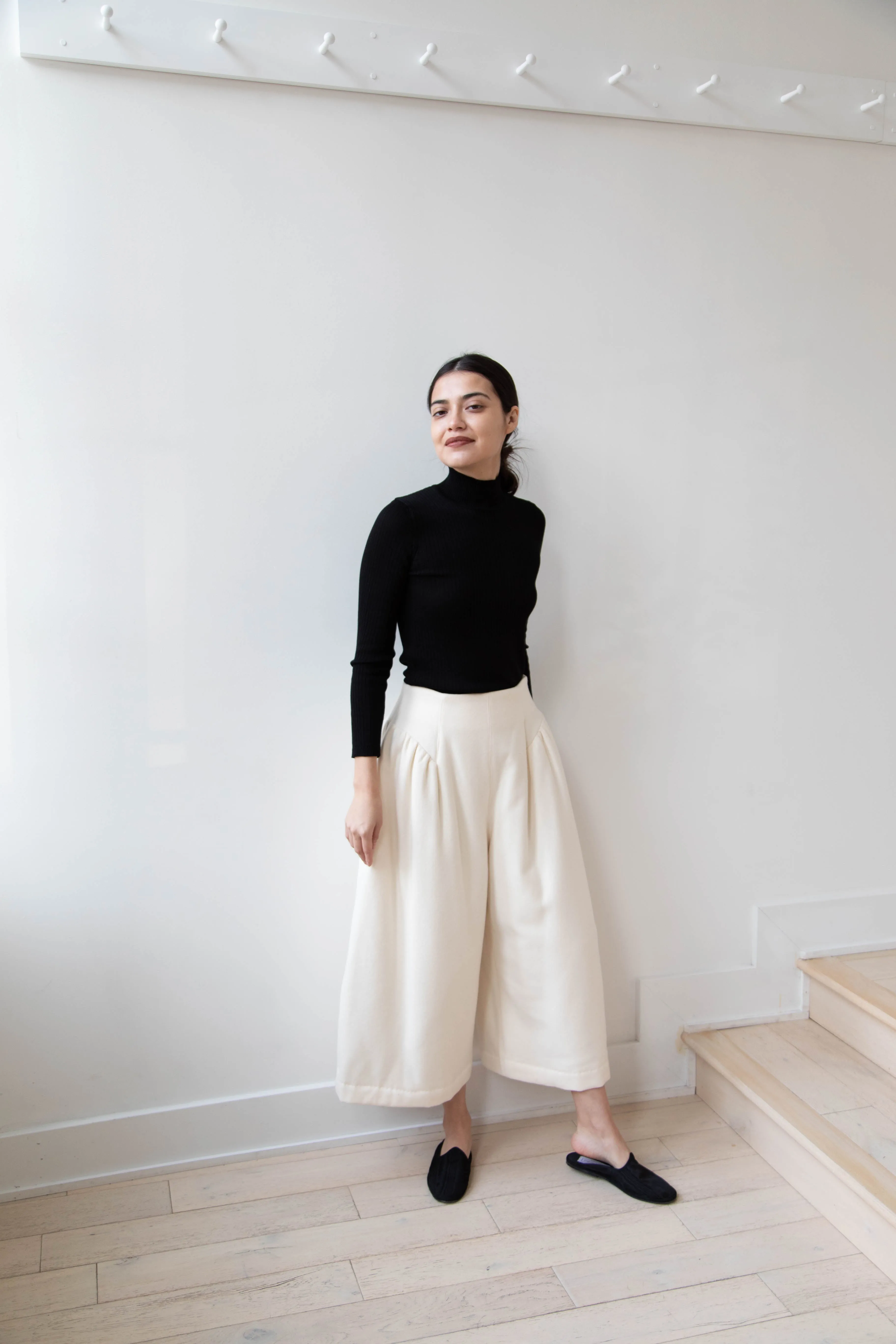 Tenne Handcrafted Modern | Wool Culottes in Ivory