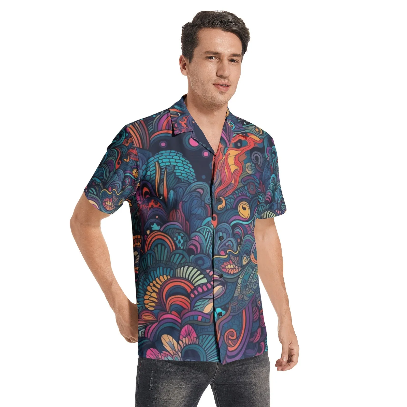 THE 70'S Men's All-over print Short Sleeve Shirt | ACIDMATH AI