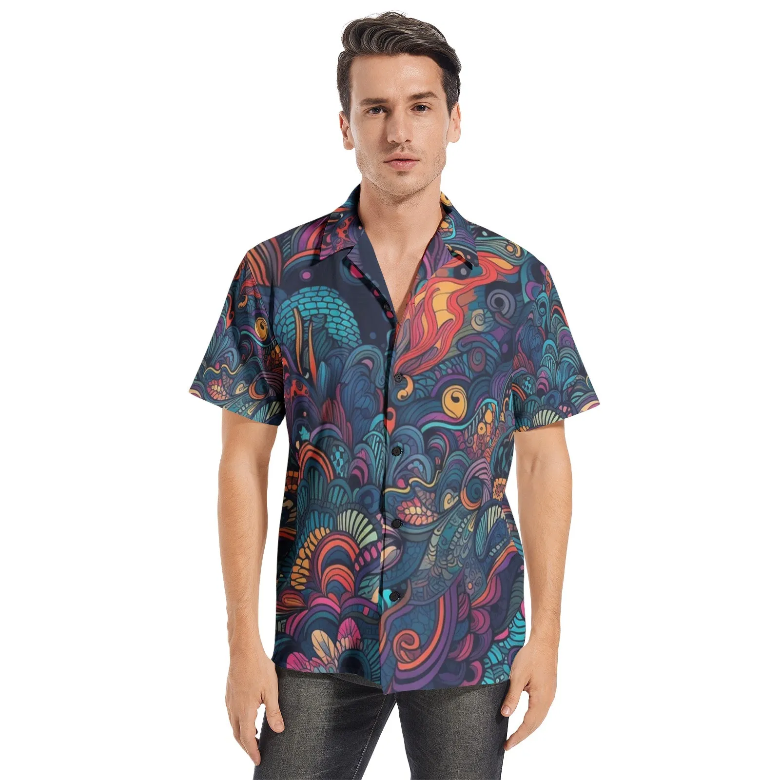 THE 70'S Men's All-over print Short Sleeve Shirt | ACIDMATH AI