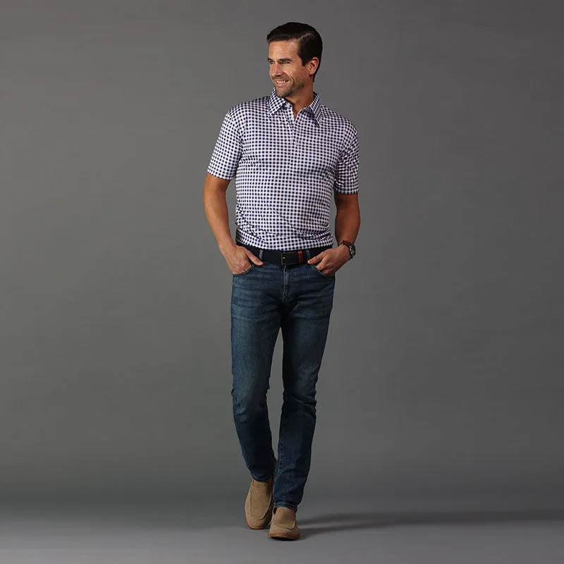 The Original Dress Collar Polo™ Navy Gingham