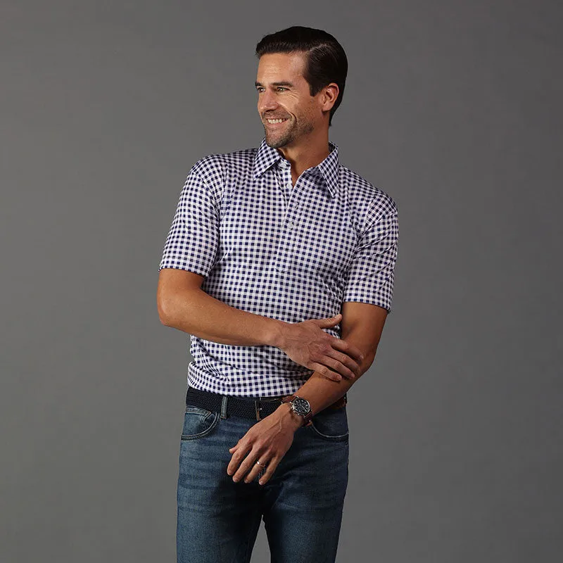 The Original Dress Collar Polo™ Navy Gingham