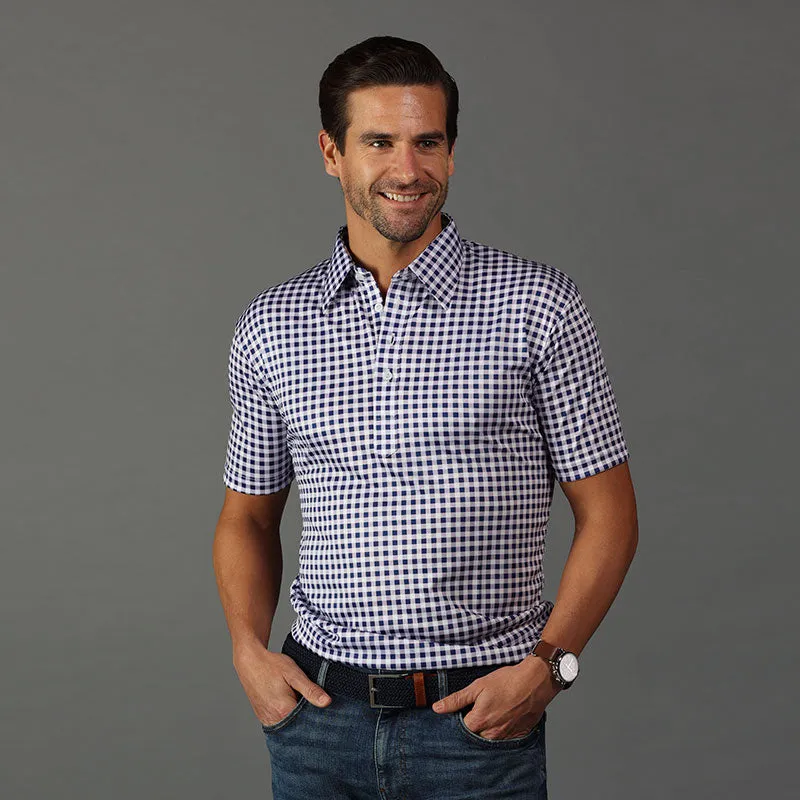 The Original Dress Collar Polo™ Navy Gingham