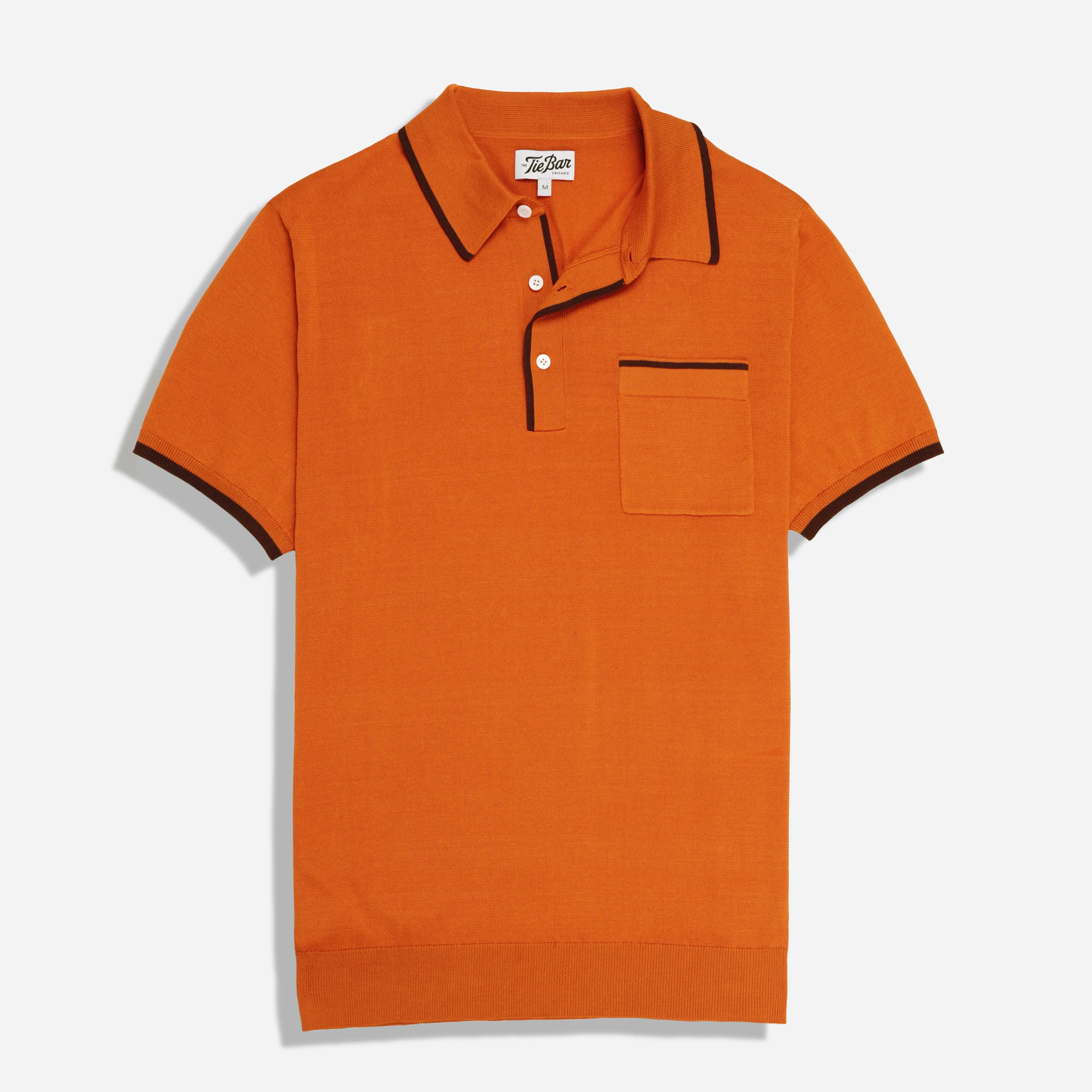 Tipped Cotton Sweater Harvest Orange Polo