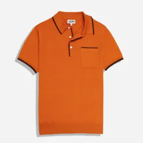 Tipped Cotton Sweater Harvest Orange Polo