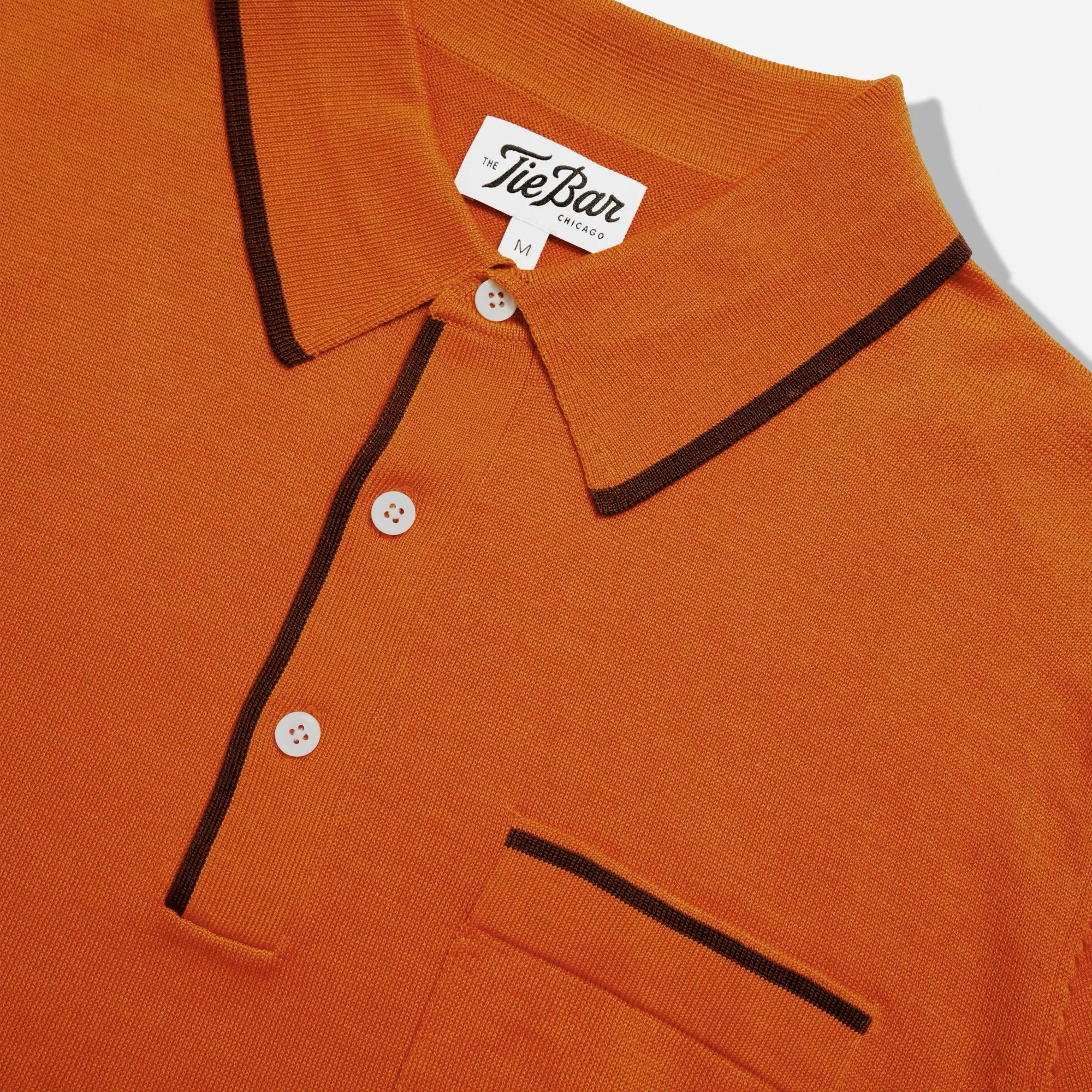 Tipped Cotton Sweater Harvest Orange Polo