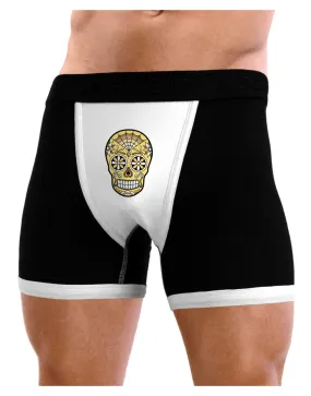 TooLoud Version 8 Gold Day of the Dead Calavera Mens Boxer Brief Underwear