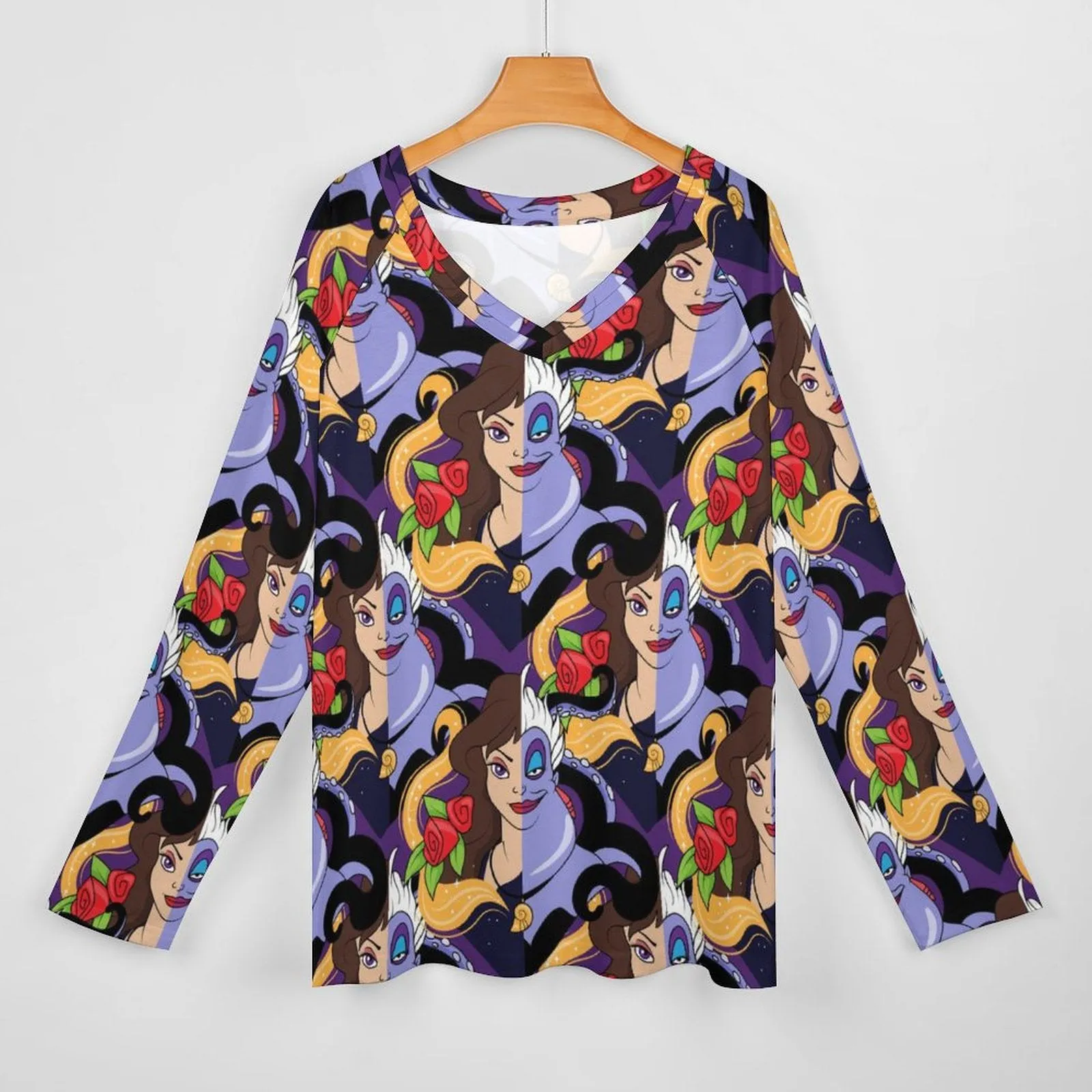 Ursula Long Sleeve Loose V-Neck Tee