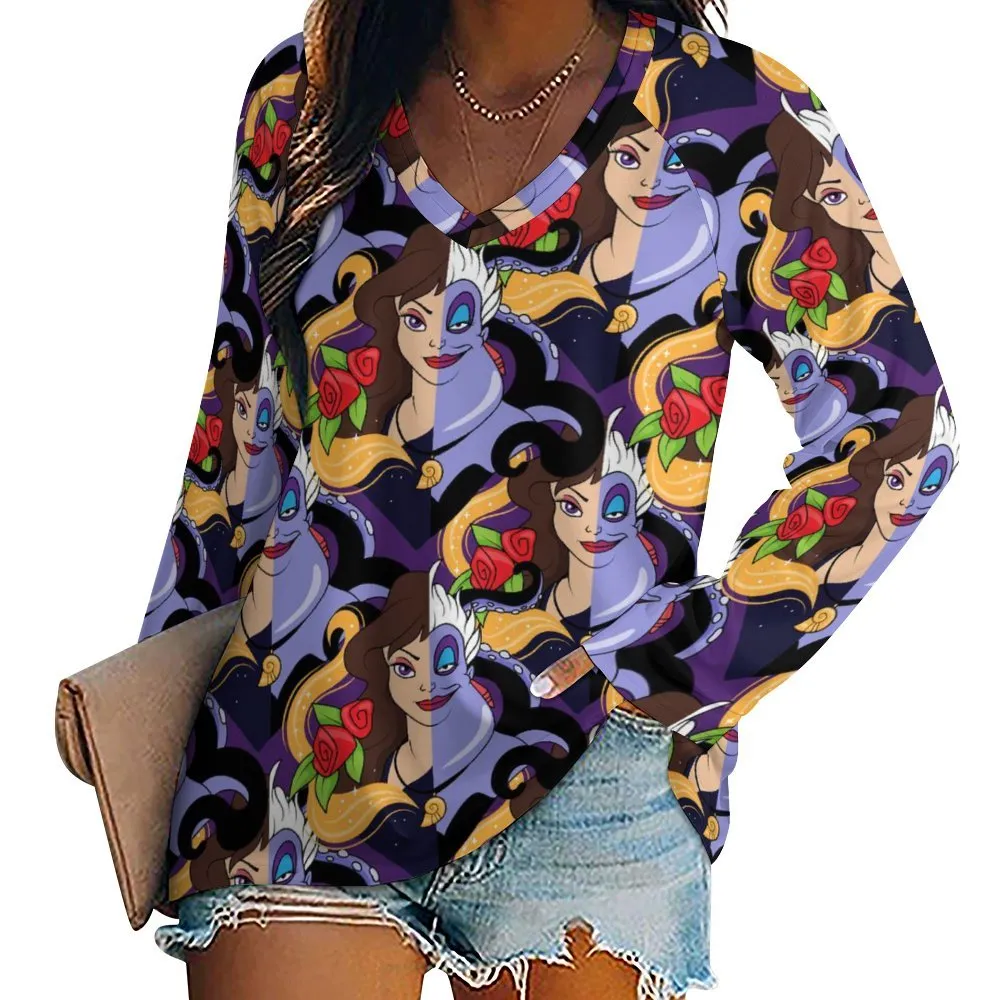 Ursula Long Sleeve Loose V-Neck Tee