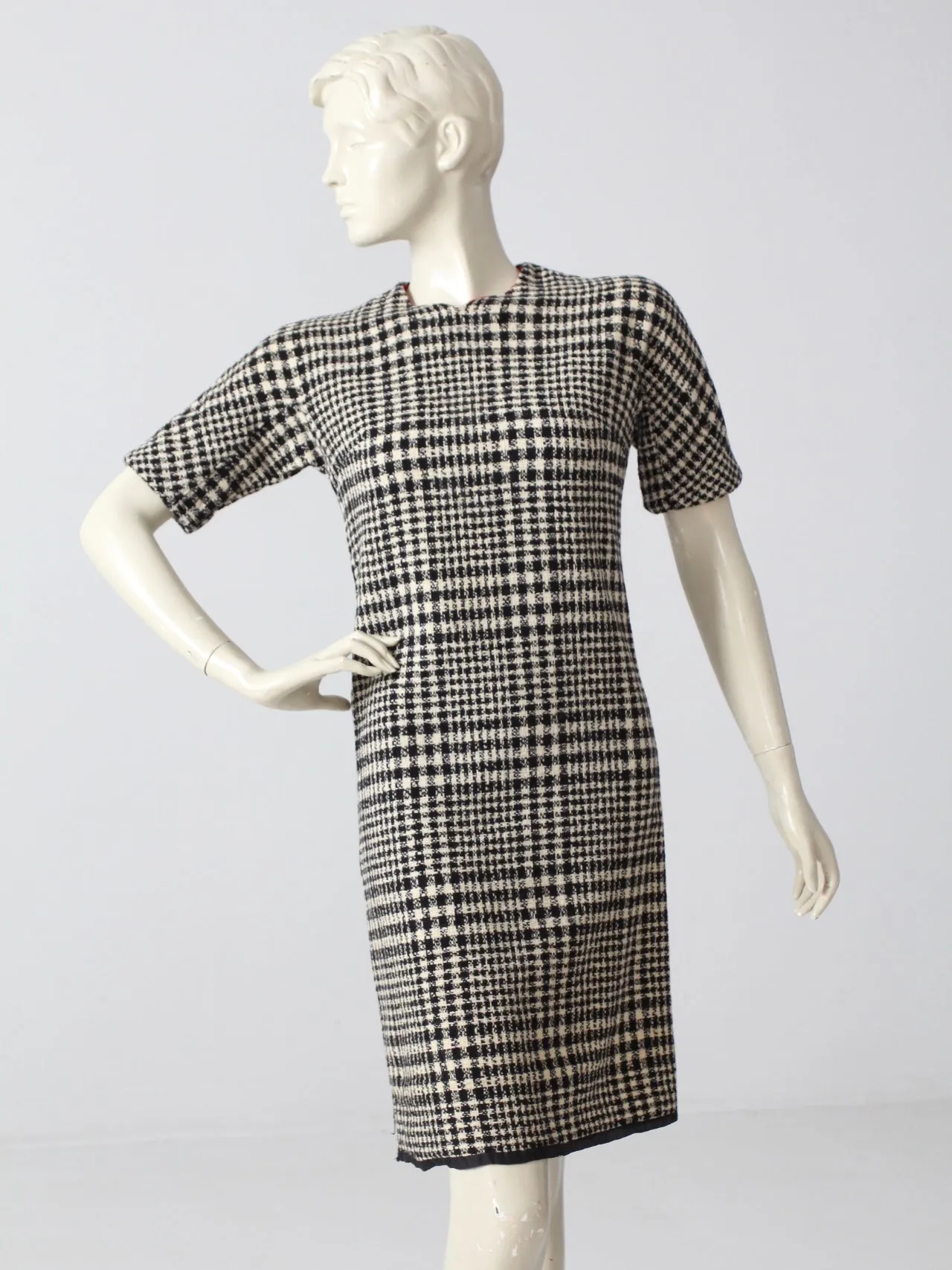 vintage 60s plaid wool dress