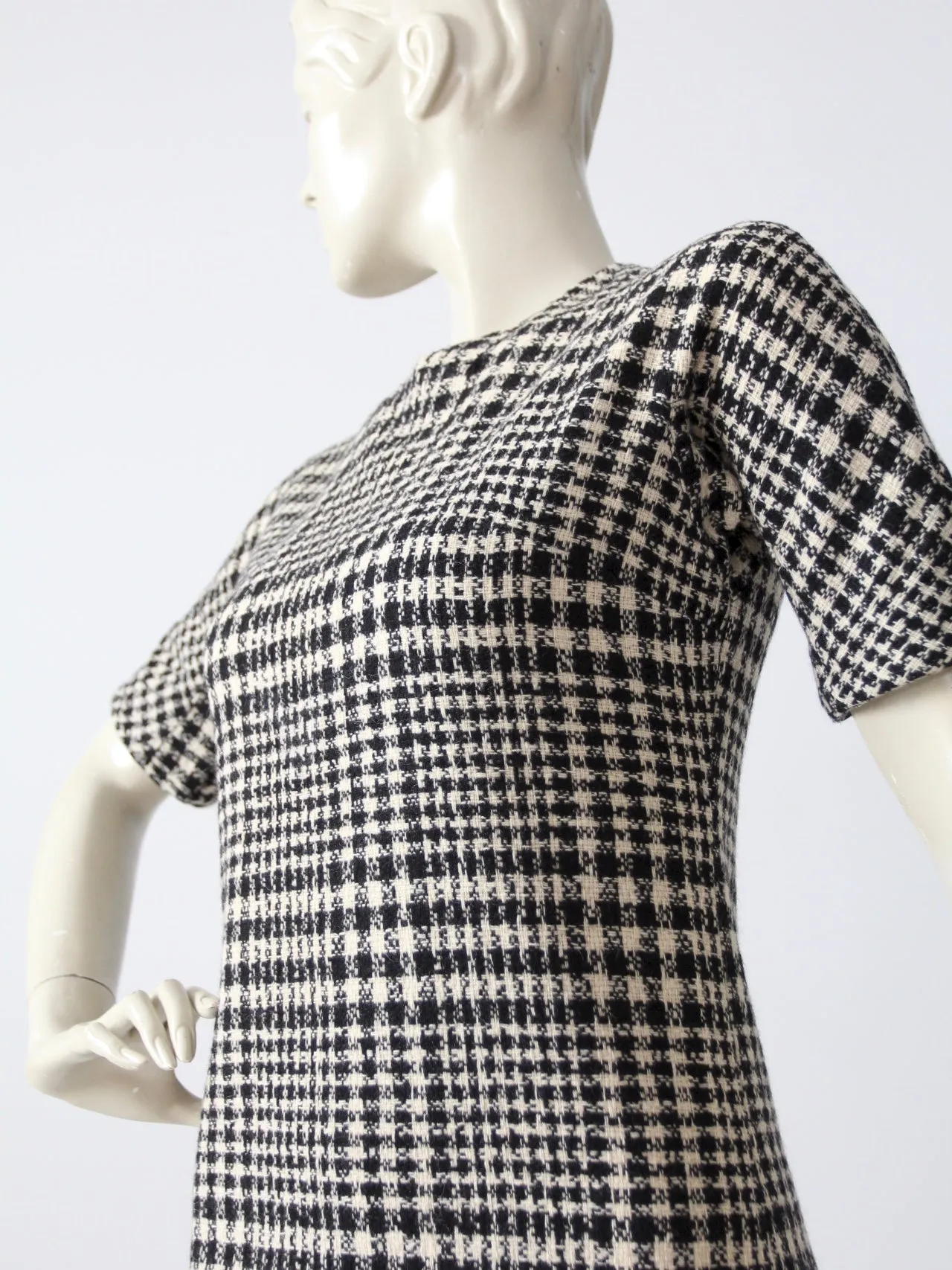 vintage 60s plaid wool dress