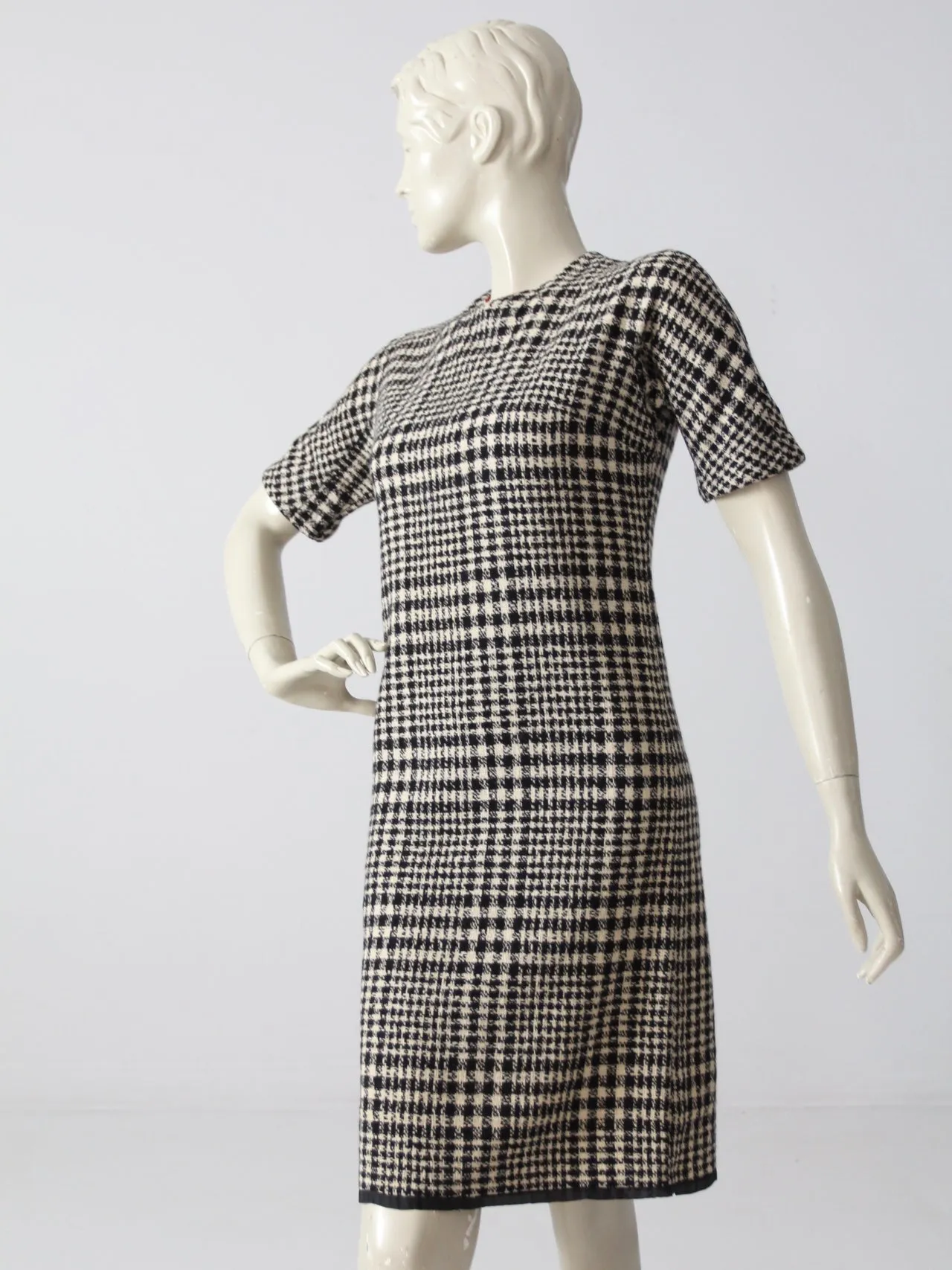 vintage 60s plaid wool dress