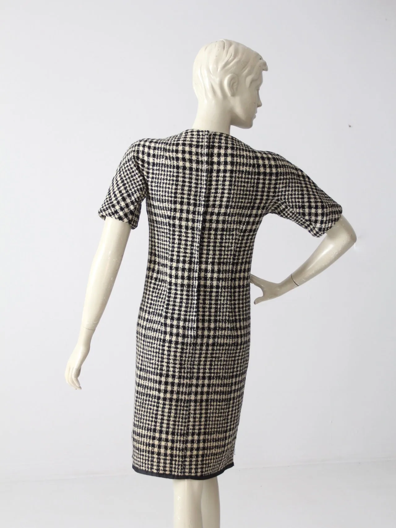 vintage 60s plaid wool dress