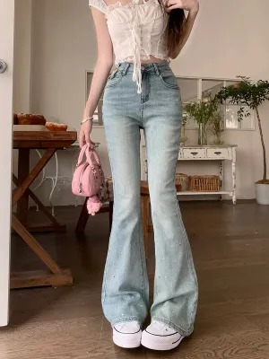 Vintage Women Spring Autumn High Waist Fashion Slim Stretch Denim Jeans