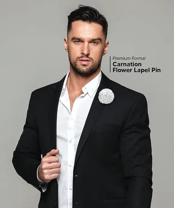 Vittorio Vico Unisex Carnation Flower Lapel Pin