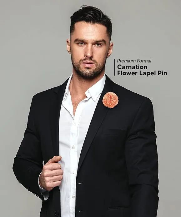 Vittorio Vico Unisex Carnation Flower Lapel Pin